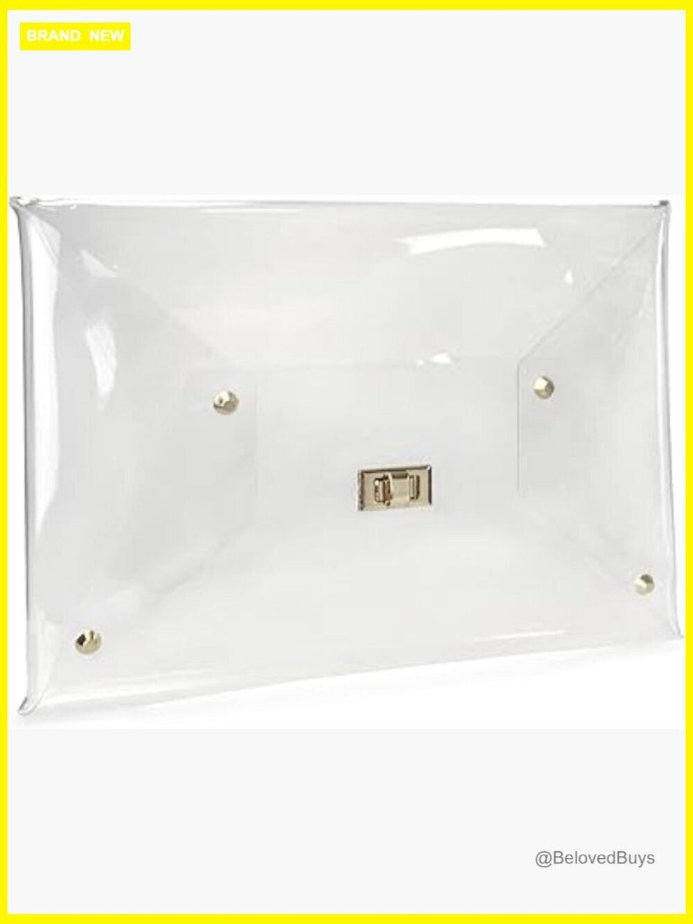 Large PVC Clear Envelope Clutch Crossbody Chain Bag Stadium Approved